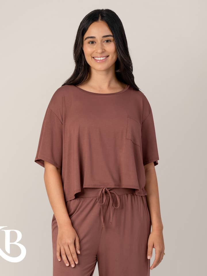Aria Bamboo Casual Cropped Short Sleeve Top for wholesale by Kindred Bravely