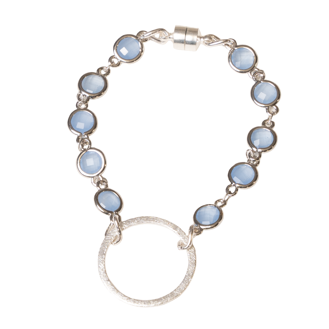 ali & bird jewelry - Wholesale Link & Chain Bracelet - Nataly Bracelet with Ice Blue Crystals0