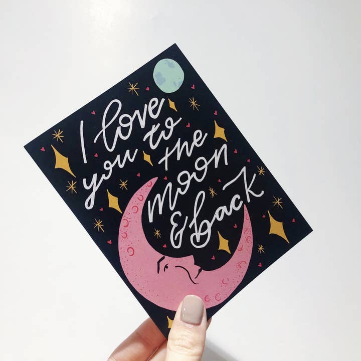 Paper Protégé - Venta al por mayor Tarjetas de amor - Te amo a la luna y vuelta
