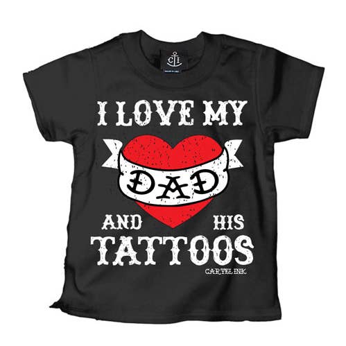 Dad Tattoos Kids Graphic Tee for wholesale by Cartel Ink