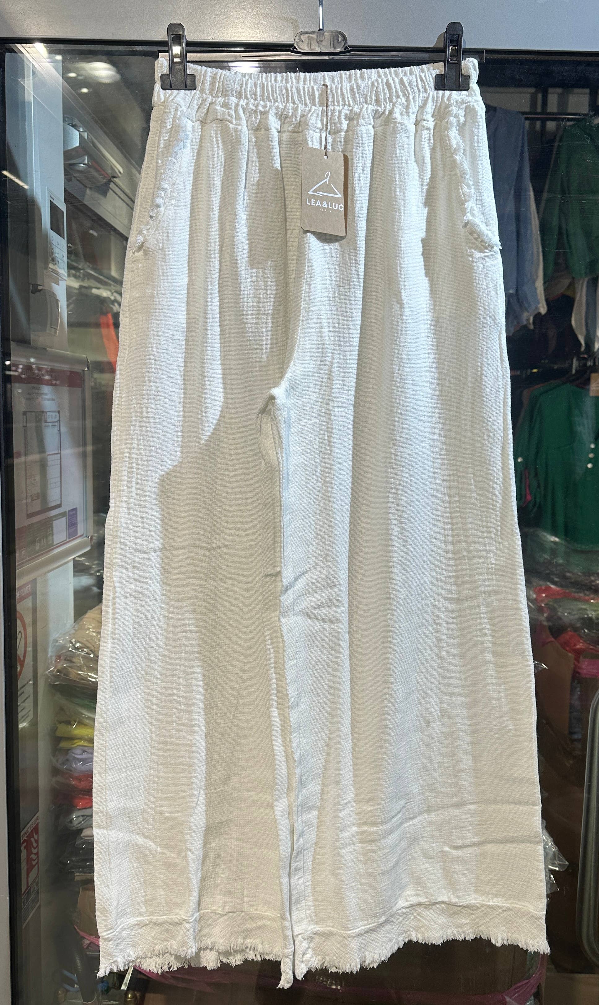 LÉA & LUC – Calças - Mulher por atacado – Calças em 50% Linho 50% Algodão REF. 933933