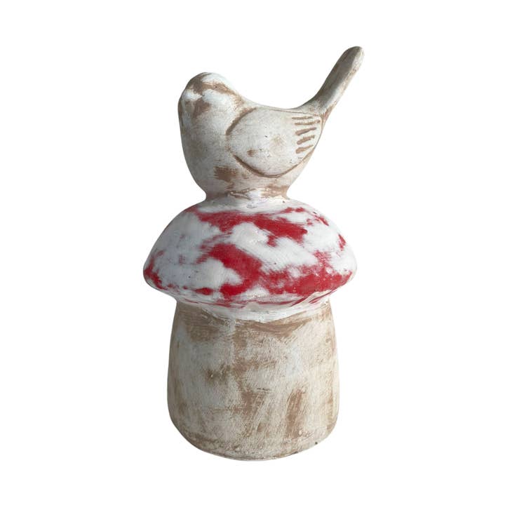 10.3" Clay Mushroom w/ Bird for wholesale by The Welcome Sign