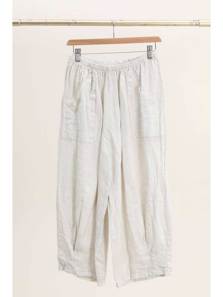 la maison des fibres naturelles - Wholesale Pants - Women's - wide linen trousers 6353 +size 100% linen made in Italy8