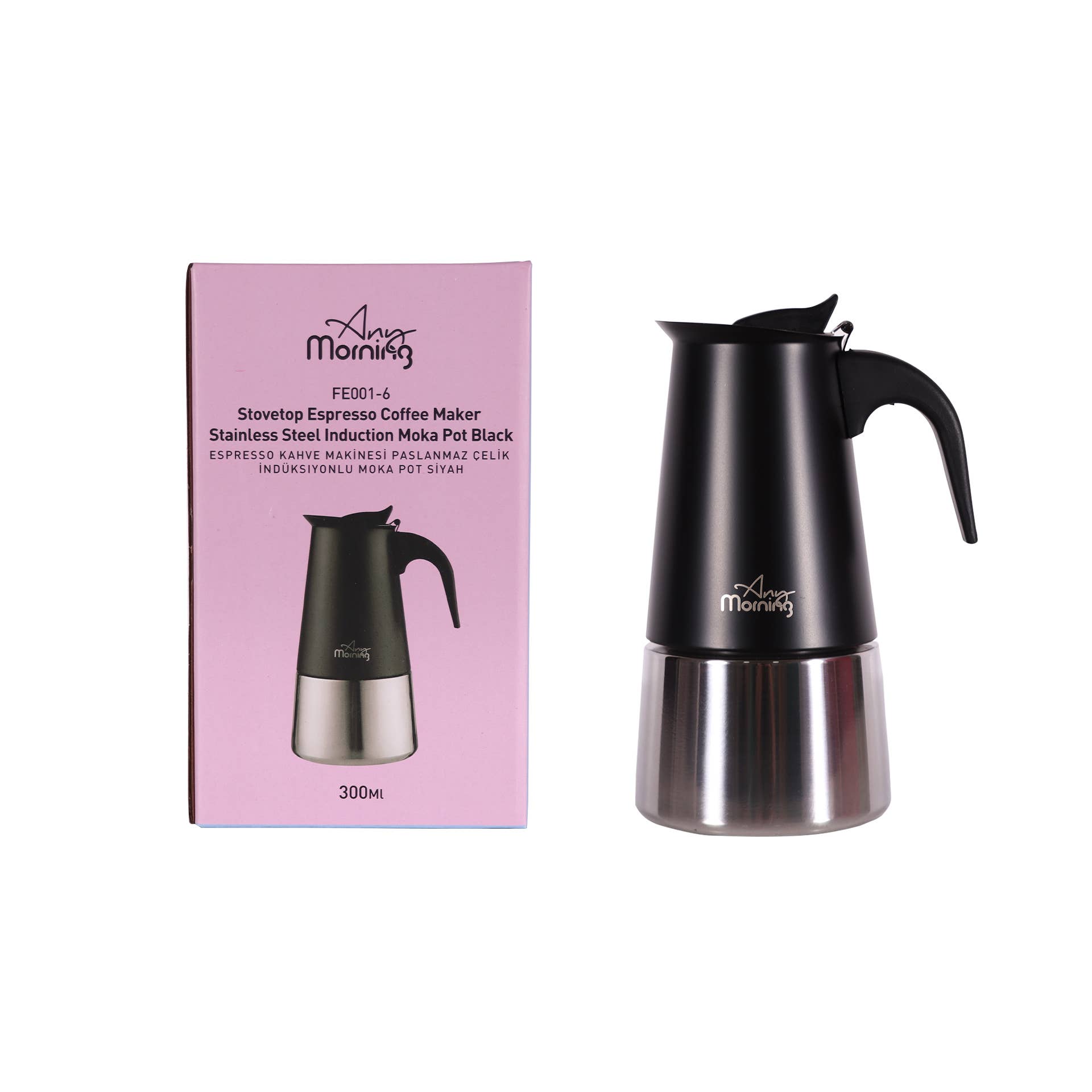 Biggbrands GmbH - Wholesale French Press - Any Morning 300ml Stainless Steel Stovetop Espresso Maker0