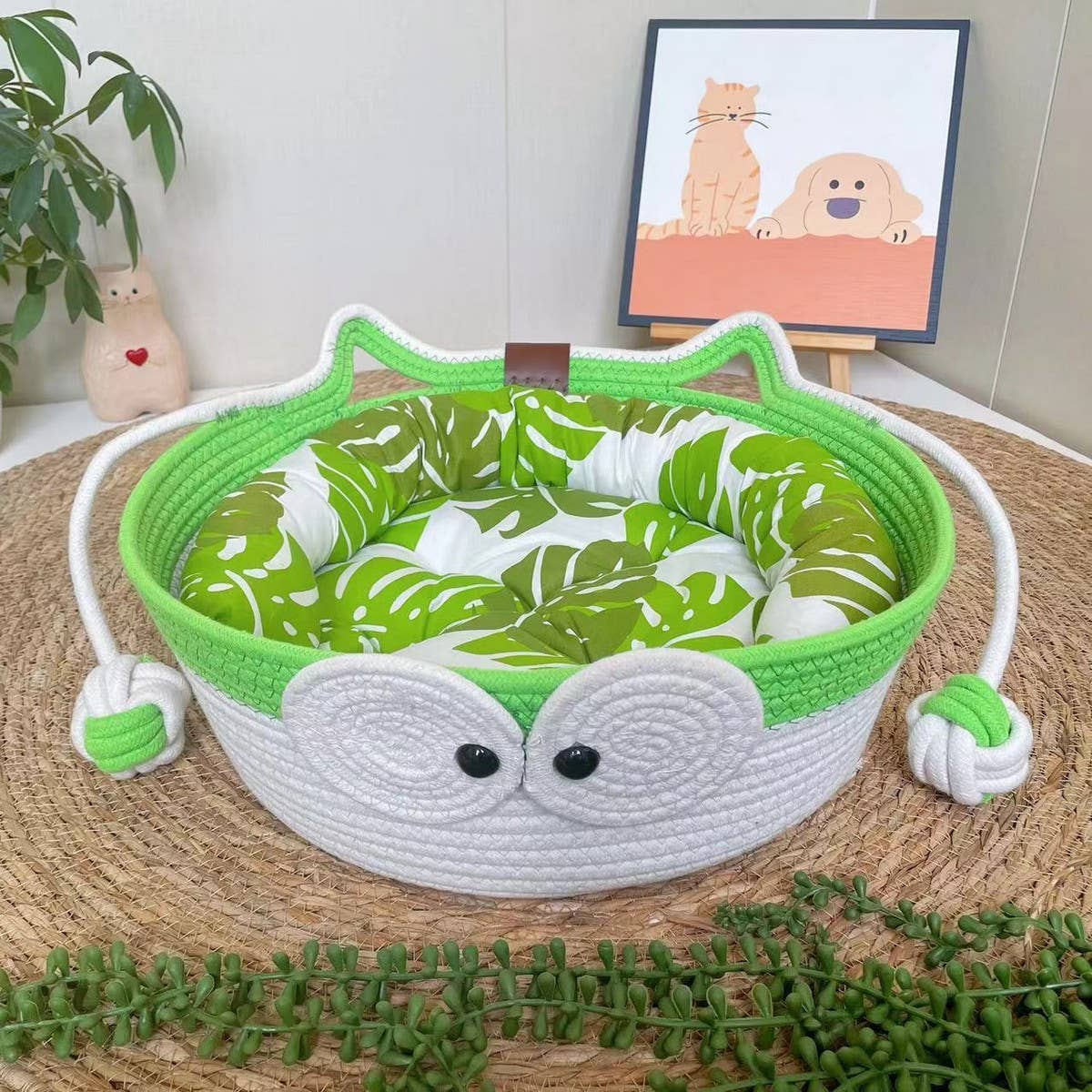 PAWPAWwholesale - Wholesale Pet Bed - Cat - Woven Cat House with Toy Ball for All Seasons_CWMM65617