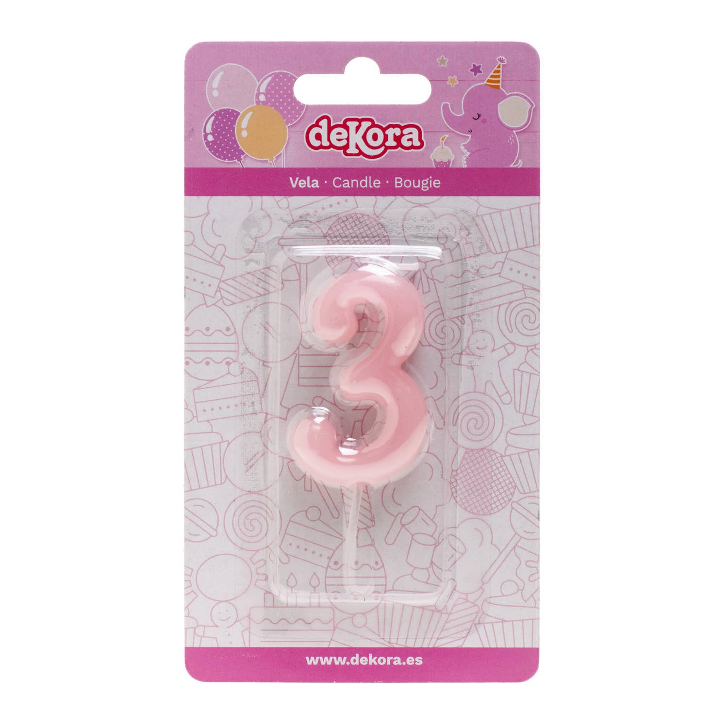 Birthday candle for decorating cakes, baby pink for wholesale on Faire11