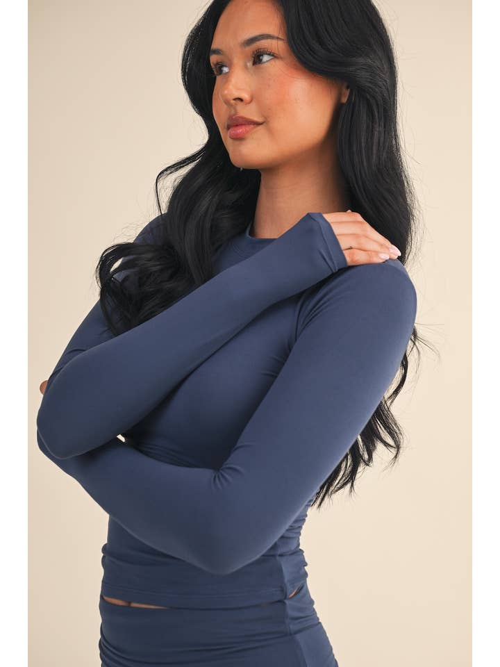 KIMBERLY C - Wholesale Lounge Top - Women's - Soft Knit Jersey Long Sleeve Tee85