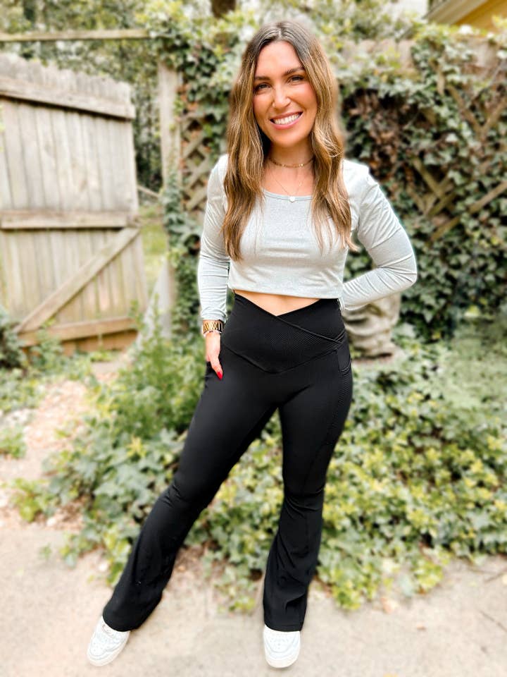 Girl Code Couture - Vente Legging de sport/d'intérieur – femme - Legging côtelé Molly Max Sculpt - Flare3