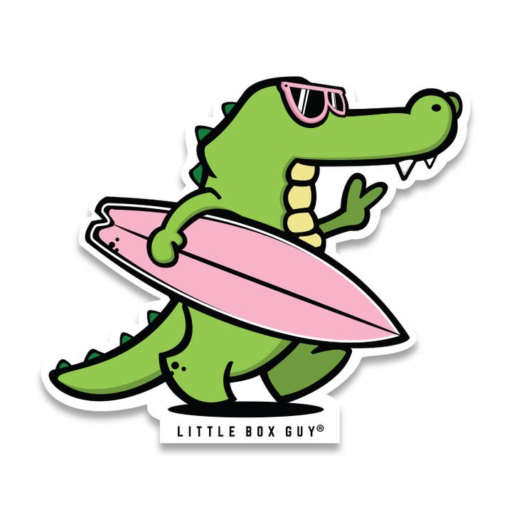Surf Gator Sticker for wholesale by Little Box Guy®