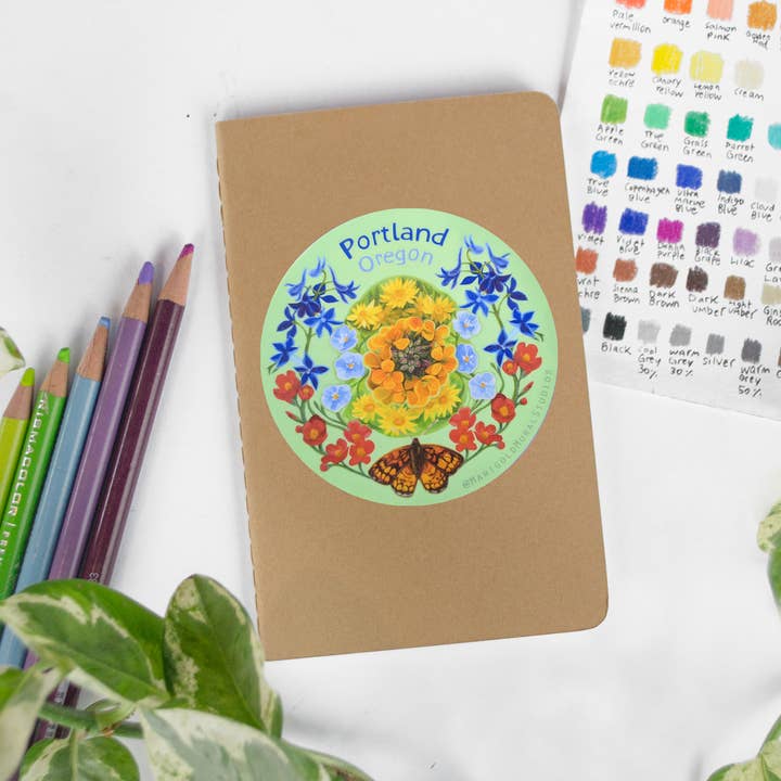 Marigold Art Studios - Wholesale Sticker - Portland Oregon Colorful Wildflowers Sticker2