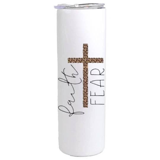Faith over Fear Tumbler for wholesale by Redeemed Roses Crafts
