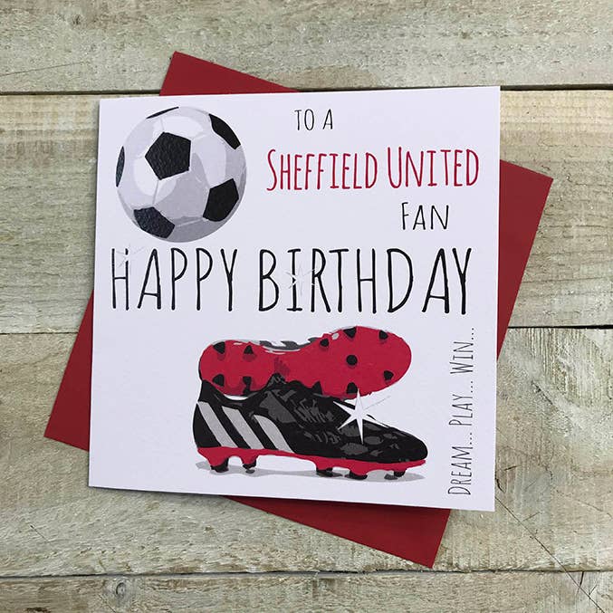 Happy Birthday To A Sheffield United Fan (FFP37) for wholesale by White Cotton Cards