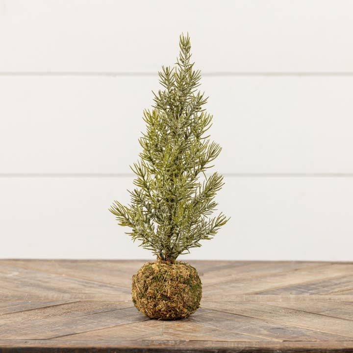 Ragon House - Wholesale Artificial Plant - 14" PINE TREE W/ MOSS BALL BASE