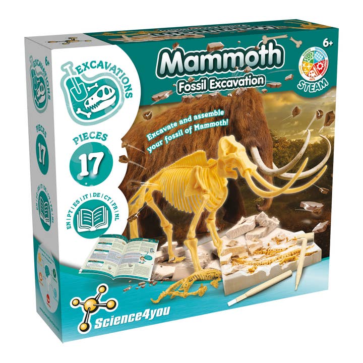 Mammoth Fossil Excavation - Toy for Kids (8 Languages) for wholesale by Science4you
