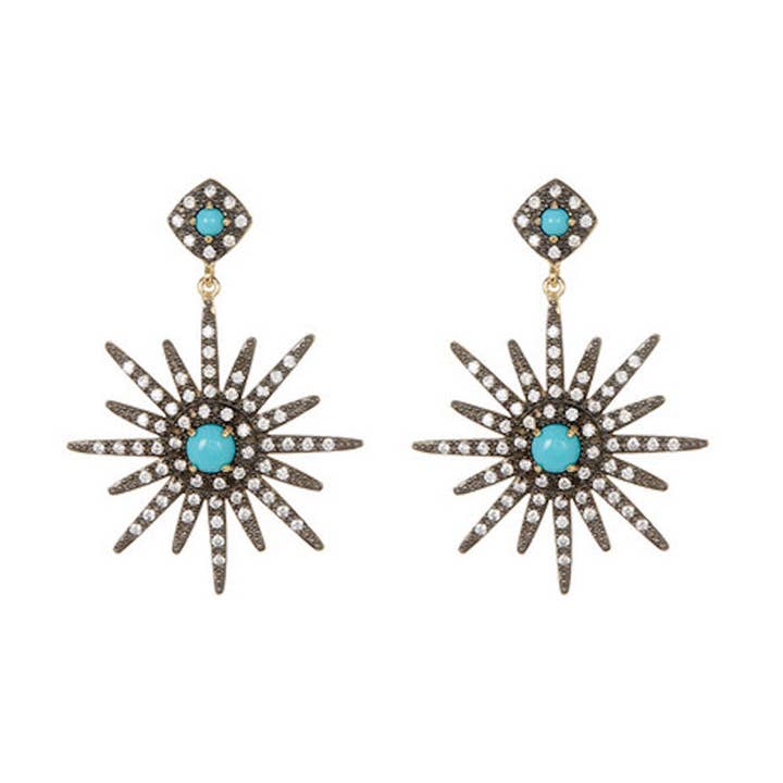 Starburst Drop Øreringe sølv for engroshandel hos Adornia