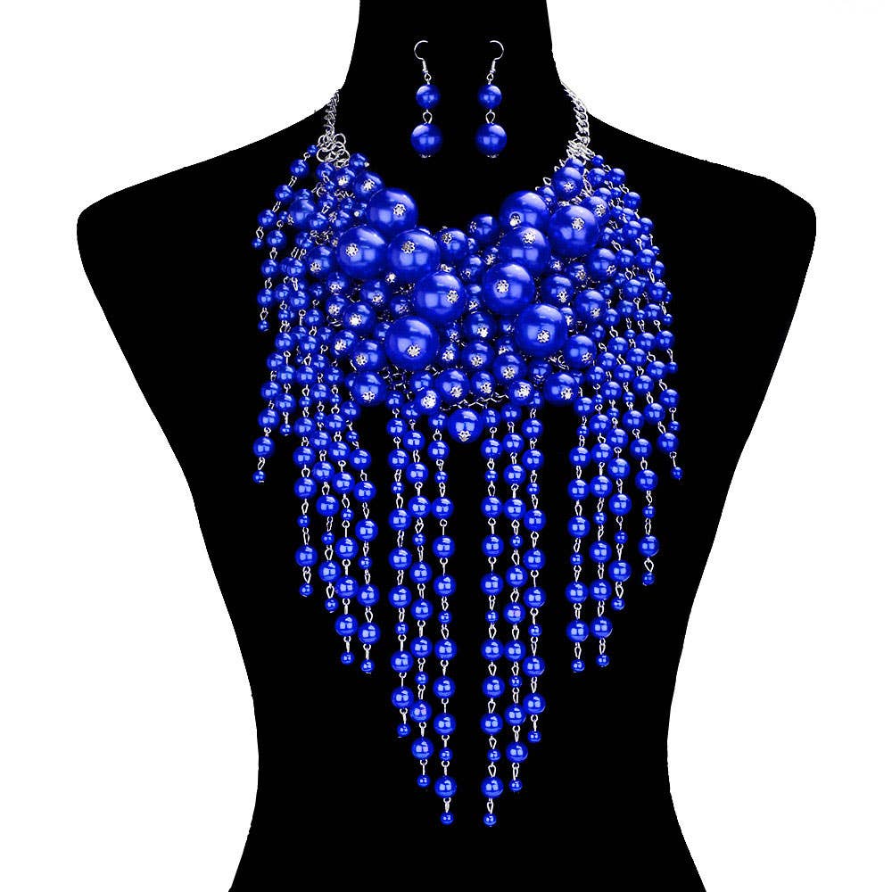 Sensibling Corp. - Wholesale Bib Necklace - Pearl Cluster Statement Necklace
6