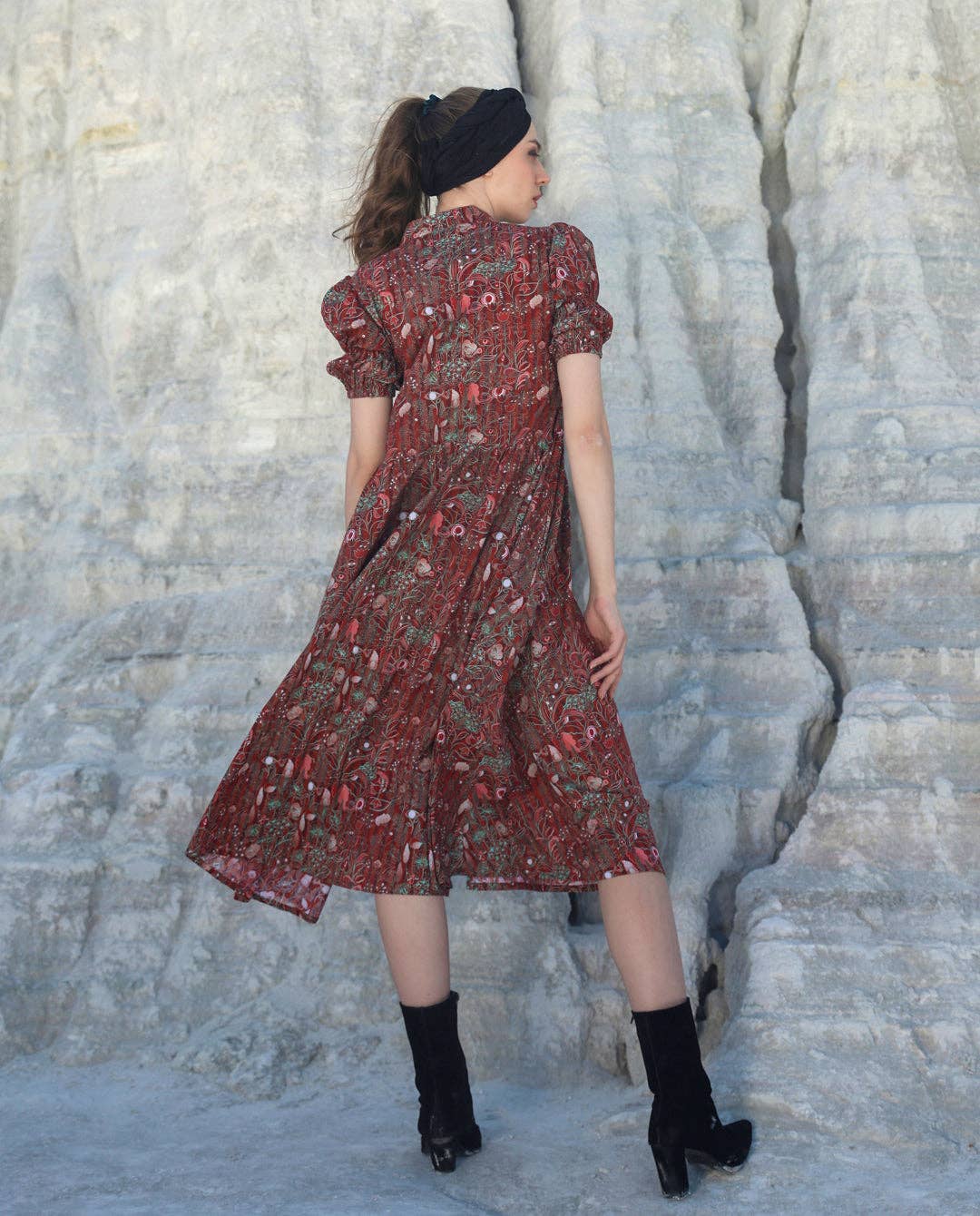 Multi Mocha eye midi dress for wholesale on Faire4