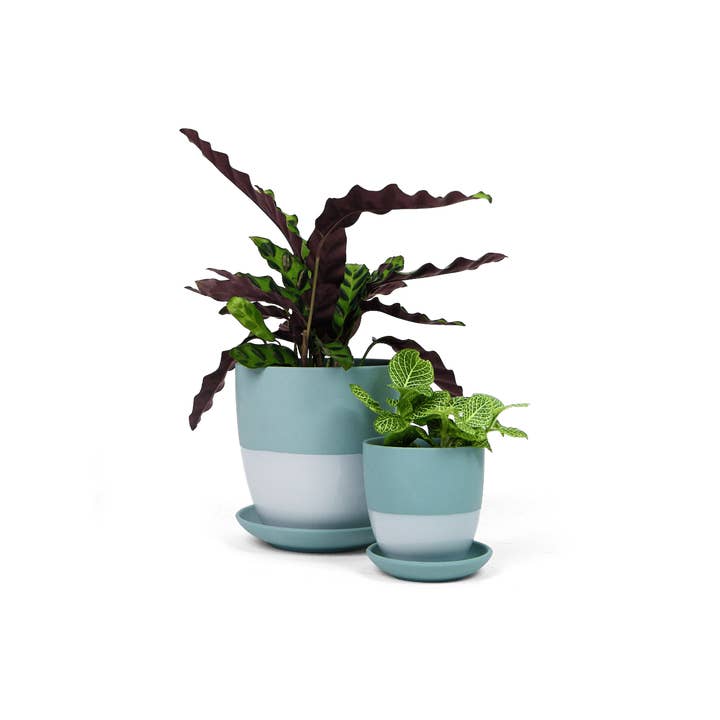 Dyad Ceramic Planter Modern Decorative Planters with Saucer for wholesale by Chive Canada