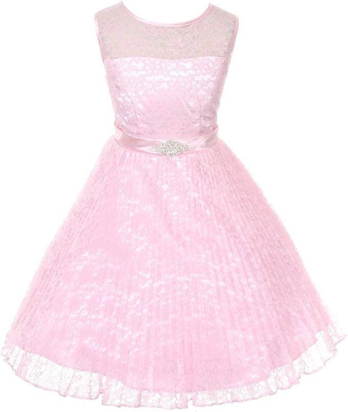 iGirlDress - Wholesale Jurk - Kinderen - Meisjes Plooirok Kant Bloemenmeisjesjurk Maat 4-1411