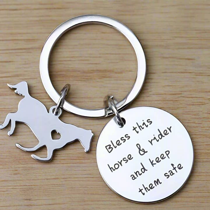 Bridle Up Hope Shop - Wholesale Keychain – Unisex - Bless This Horse & Rider Keychain
