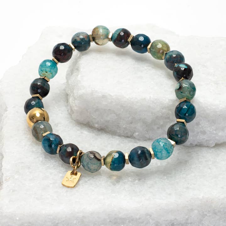 Starfish Project, Inc - Wholesale Beaded Bracelet - Ewa Beaded Green Agate Bracelet