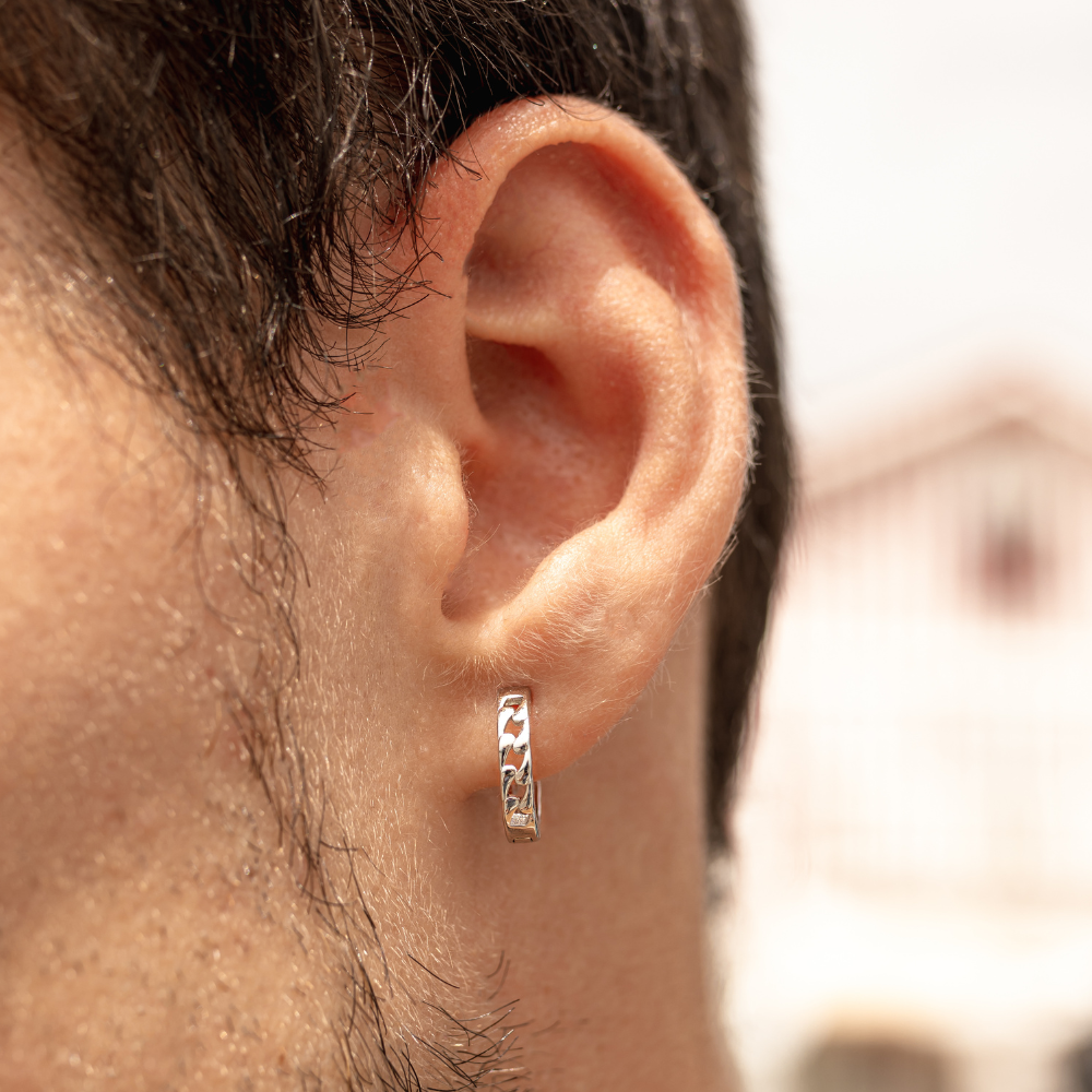 Twistedpendant - Wholesale Hoop Earrings - Silver Cuban Chain Hoop Earrings1