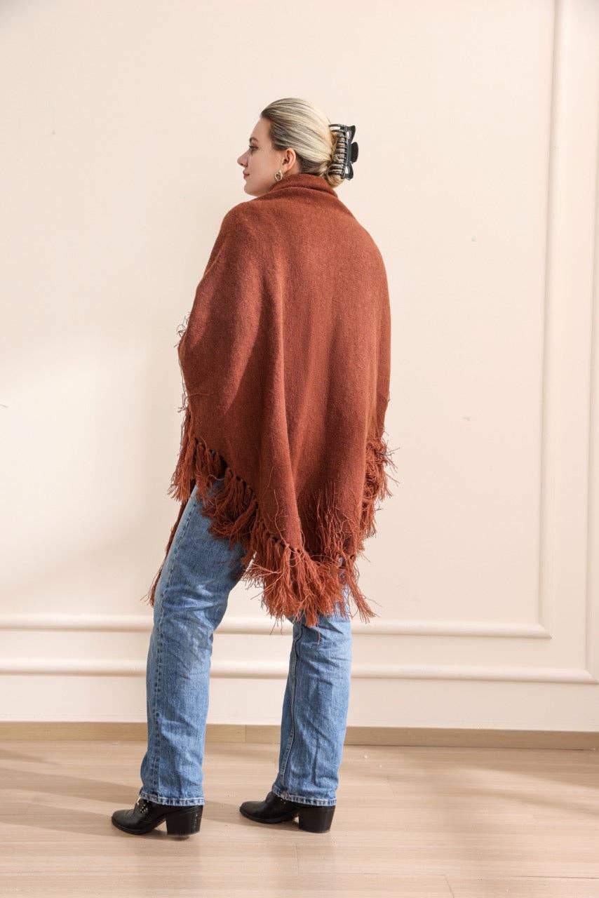 Emilie collection - Wholesale Poncho - Women's - Brown poncho3