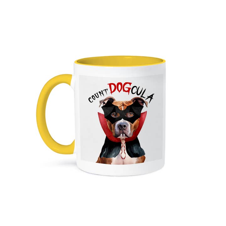 3dRose - Wholesale Coffee Mug - 3dRose, Cute Halloween Tan Pit Bull Terrier Count DOGcula for Dog Lovers, Mug