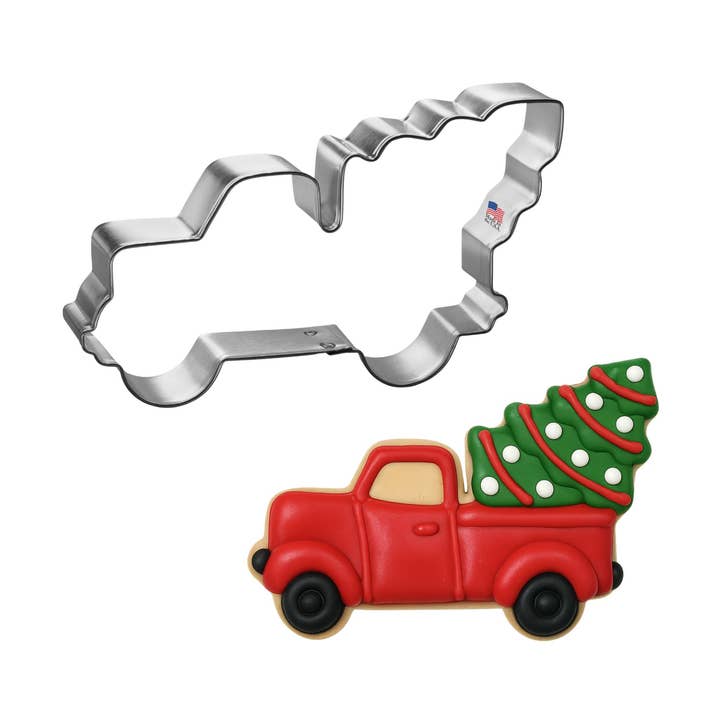 Truck with Tree Cookie Cutter 5 in B1388 for wholesale by CookieCutter.com