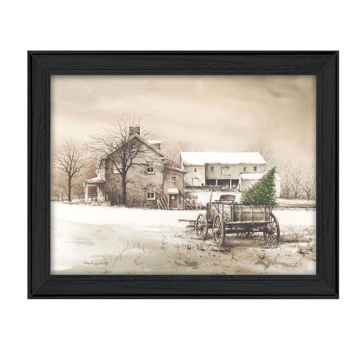 "Bringing Home the Tree" Framed Wall Art by John Rossini for wholesale by Trendy Decor 4U