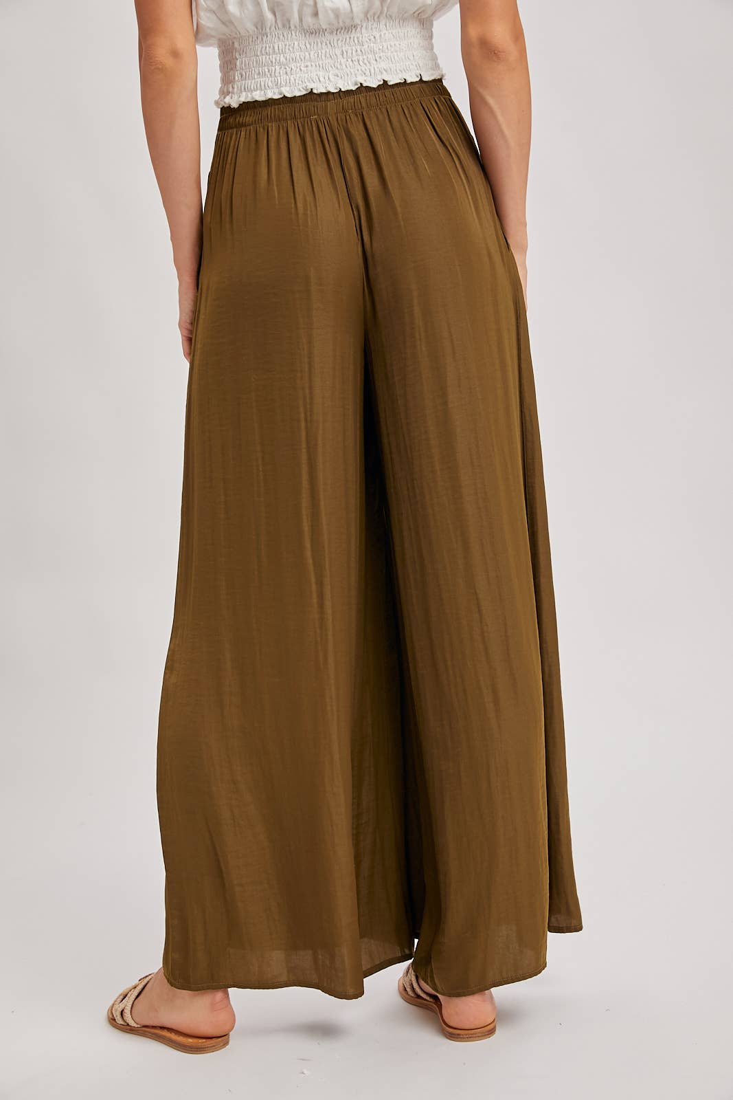 Bluivy - Wholesale Pants - Women's - SILKY PALAZZO WIDE LEG PANTS16