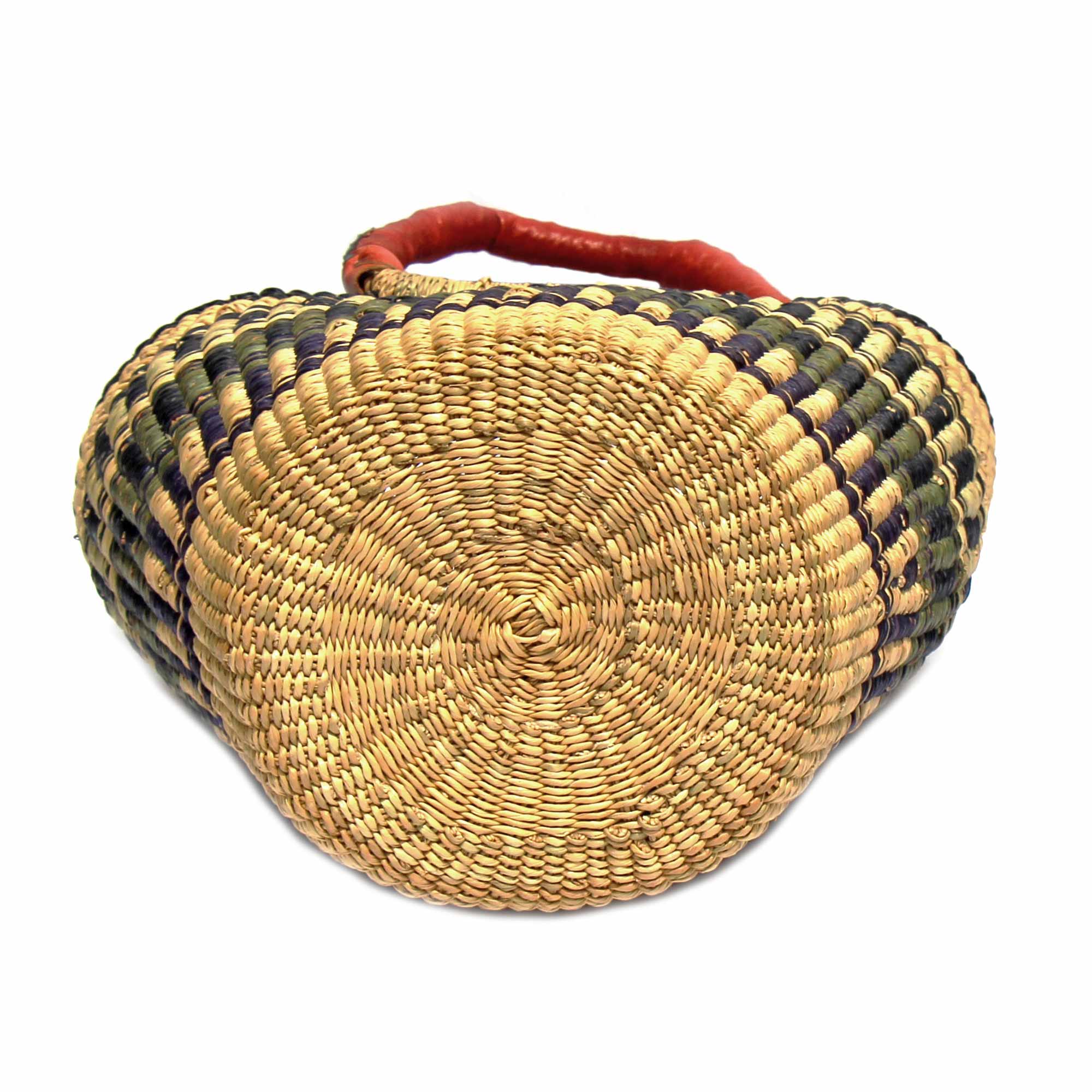 Global Crafts - Wholesale Beach Bag - Bolga Tote, Neutrals with Leather Handle - 14-inch8