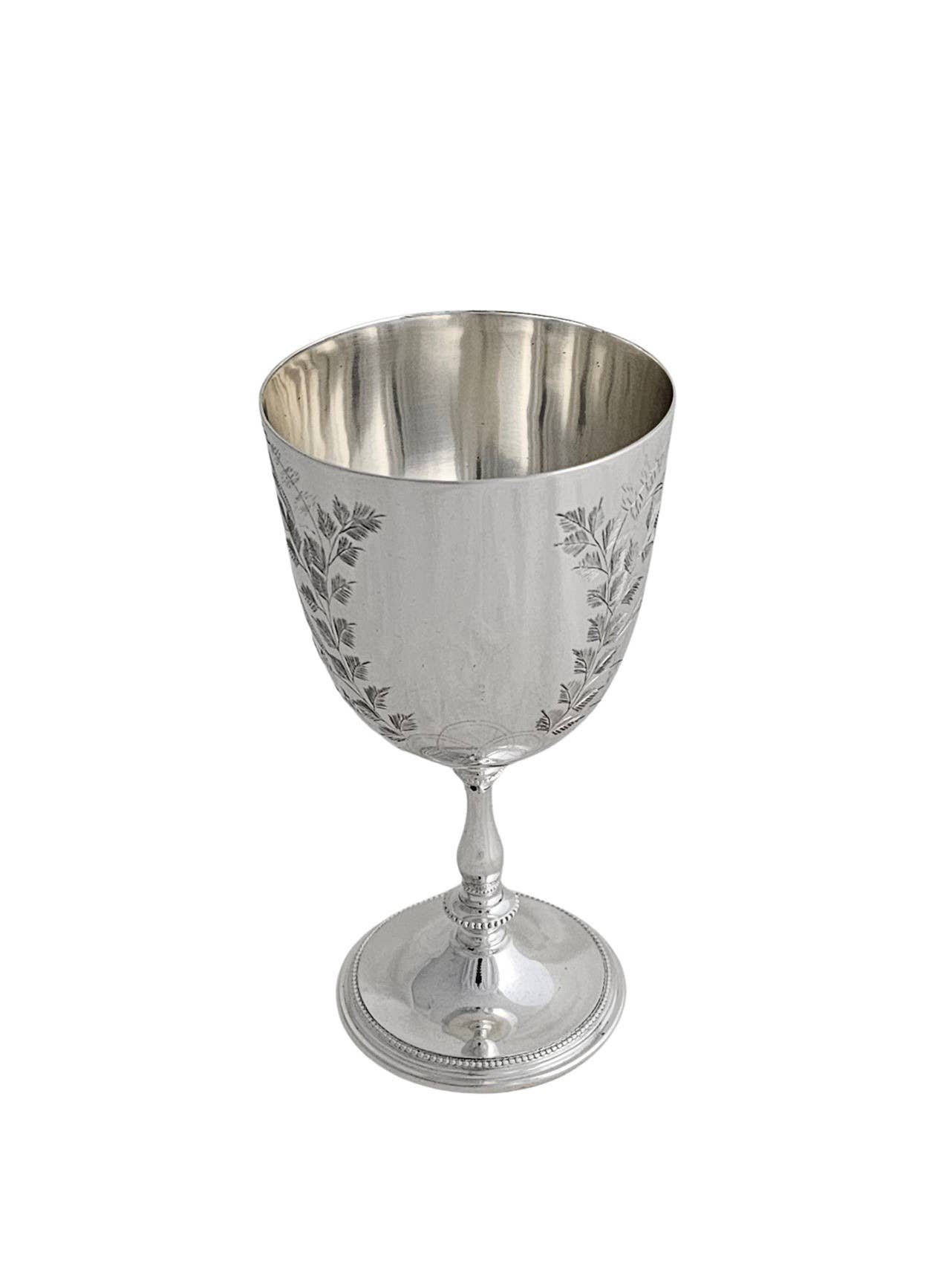 Corbell Silver - Venta al por mayor Varilla mezcladora - Copa Helecho Grabada 6'h Plata Inglesa c.1870.SKU:ANT41916