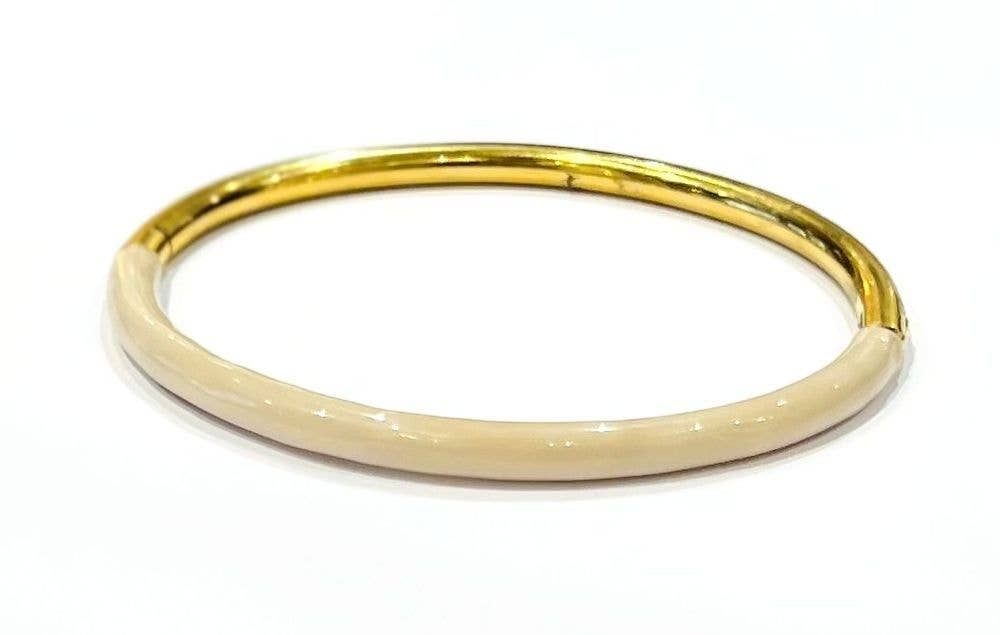 Bijoux 7bis – Großhandel Armreif – Zweifarbiger Armreif aus vergoldetem Stahl und farbigem Emaille.0