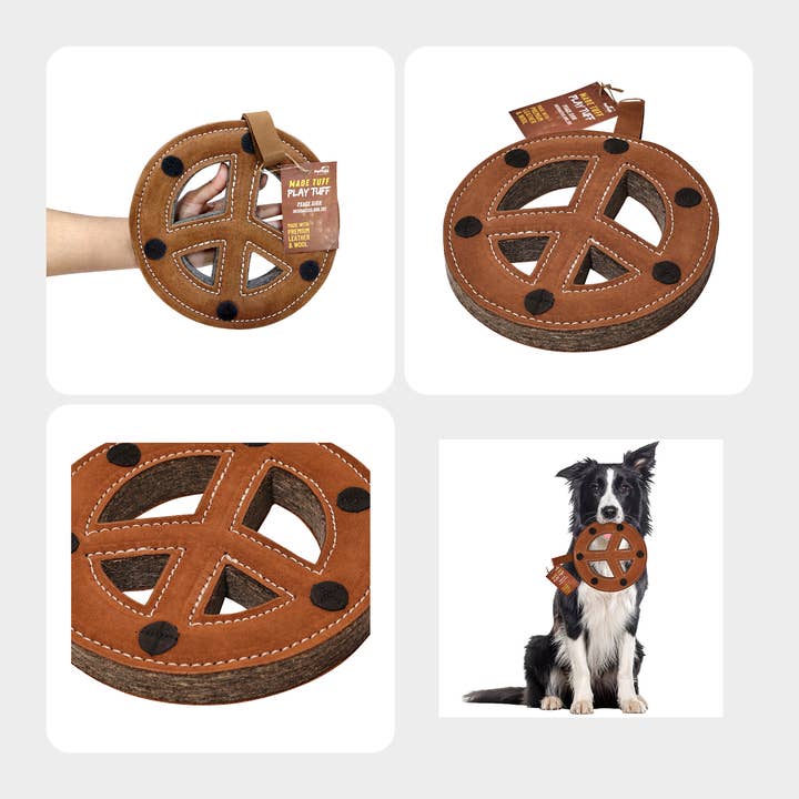 PetYupp - Wholesale Pet Chew Toy - Dog - Natural Extra Tuff Toss & Chew Dog Toy - Peace Sign2