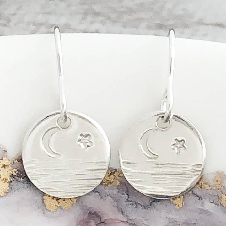 Sea, Stars and Crescent Moon Earrings for wholesale by rubyandwonder