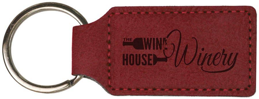 Cabin and Reel Engraving - Wholesale Keychain - Unisex - Customized Leatherette Rectangle Keychain1