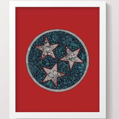 Tennessee flag (rød baggrund) for engroshandel hos Valentina Harper