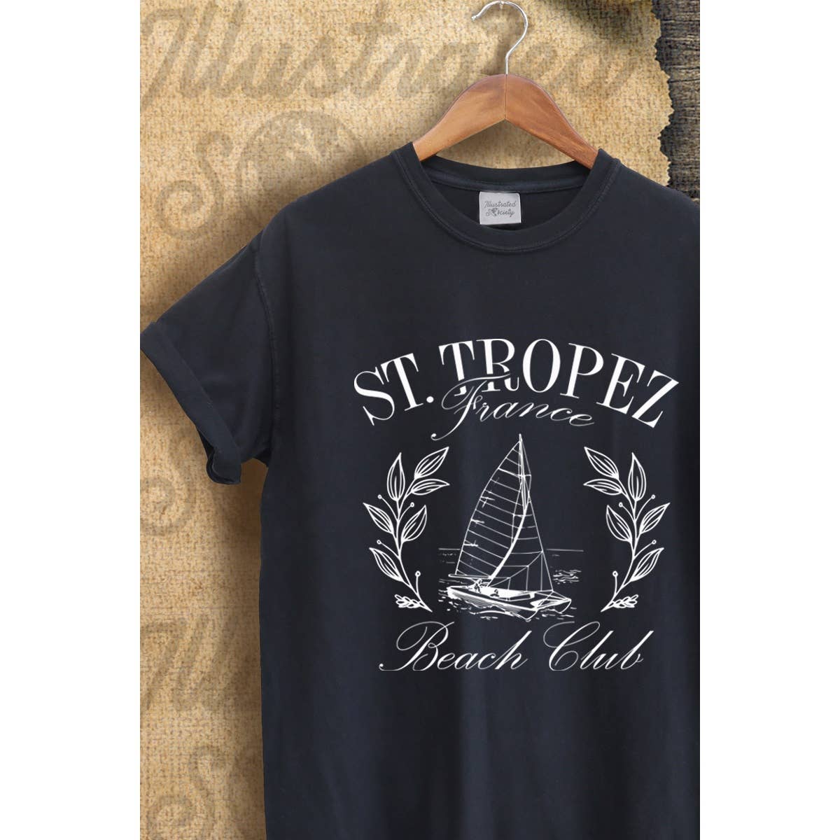 Illustrated Society - Wholesale Screen Printed T-Shirt - Women's - ST TROPEZ VINTAGE GRAPHIC  TEE1