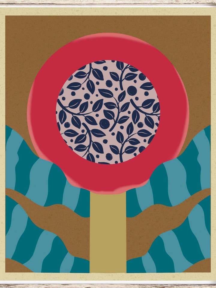 Naturens spejl: Abstrakt landskabskunsttryk for engroshandel hos Julia Frost Art