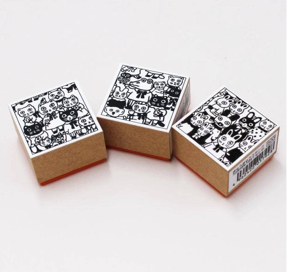 「FUNJI」In Japan - Wholesale Rubber/Decorative Stamp - Connectable Japanese Animal Rubber Stamp Set5
