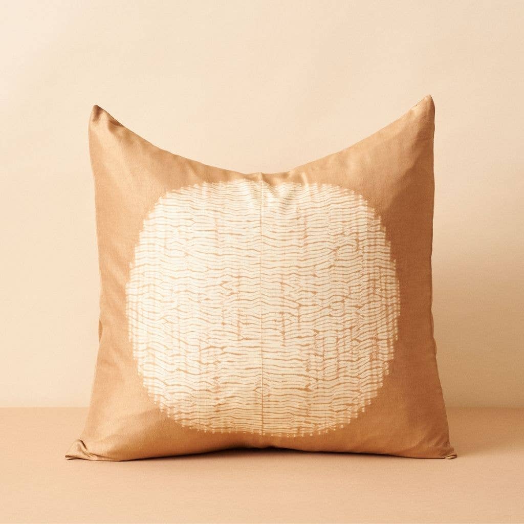 Variously - Wholesale Throw/Decorative Pillow - Shunya Gold Handcrafted Shibori Print Mulberry Silk Pillow9