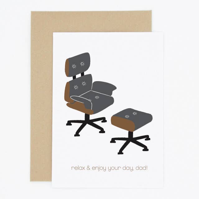 Moderne Møbler Eames Lounge Chair Fars dag-kort for engroshandel hos Madame Annie et Fils