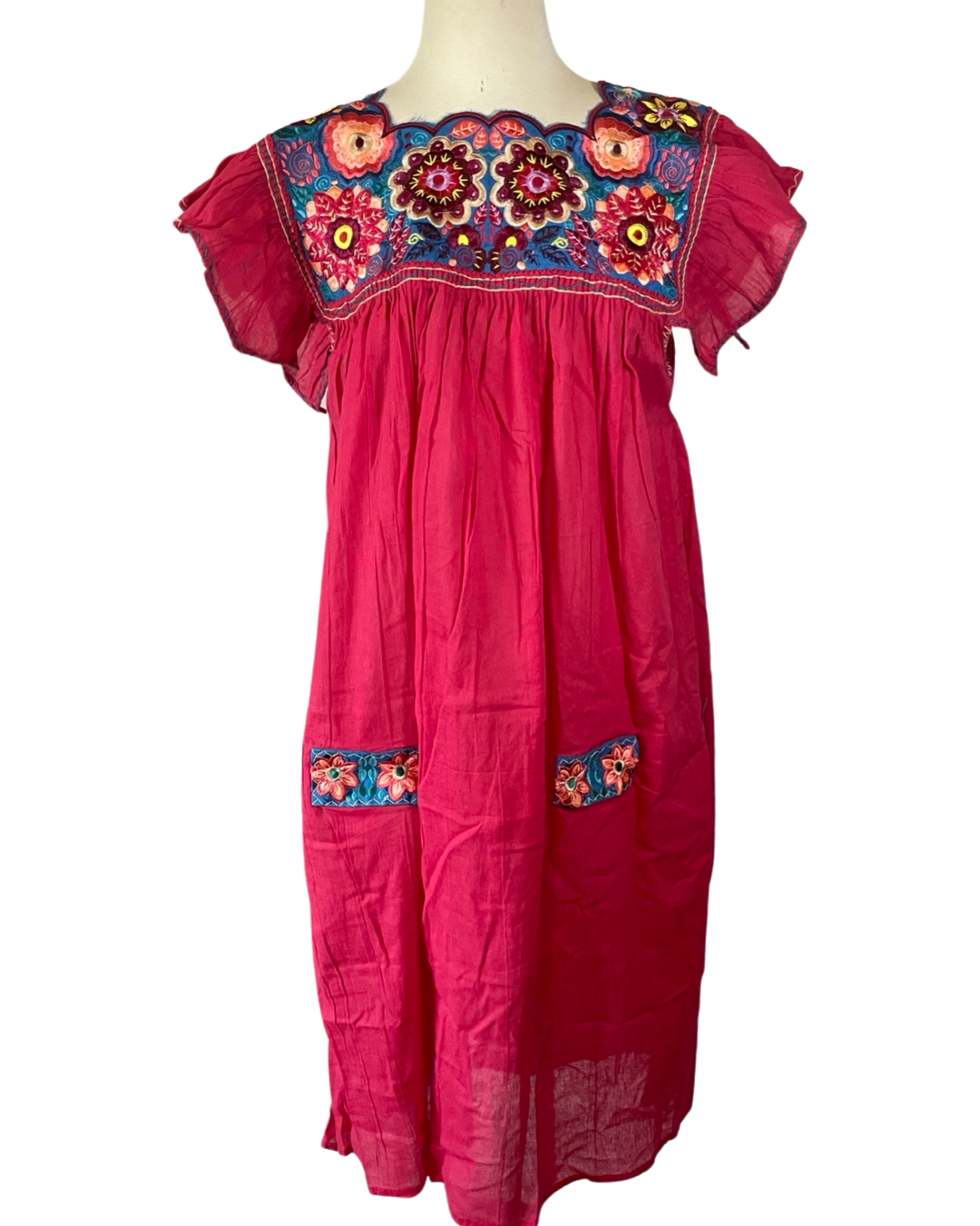 Pink and Silver – Vestido - Mulher por atacado – Vestido de jugo bordado mexicano
 (Várias cores disponíveis)13