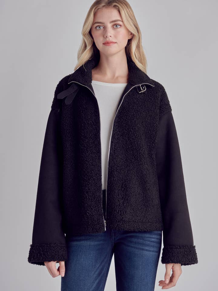 Chaqueta polar con cuello en forma de embudo - P80052 para venta al por mayor de Petal Dew