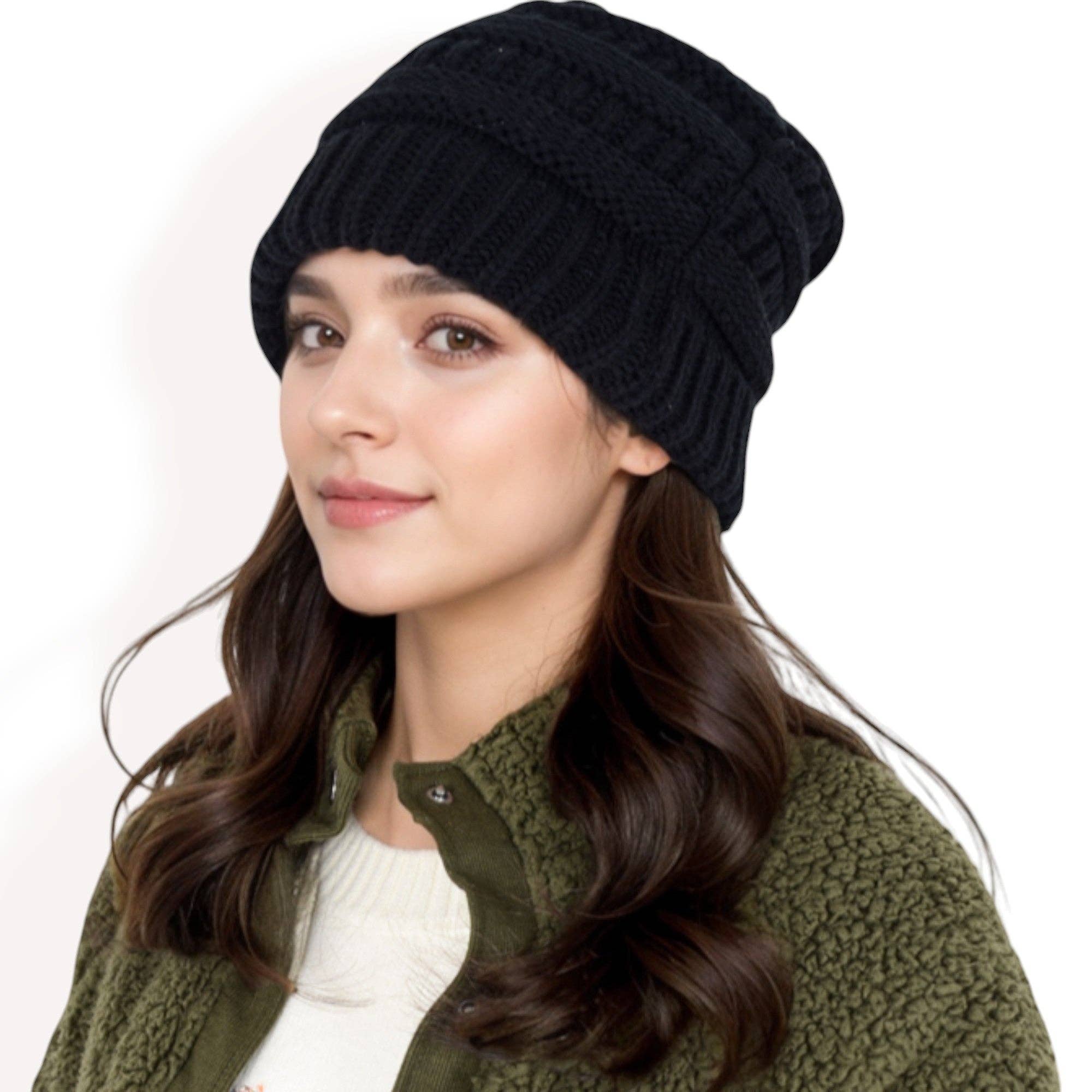 AK Brand – Großhandel Beanie – Damen – Strickmütze mit Satin-Futter zum Schutz der Haare, gemütliches Slouch-Design4