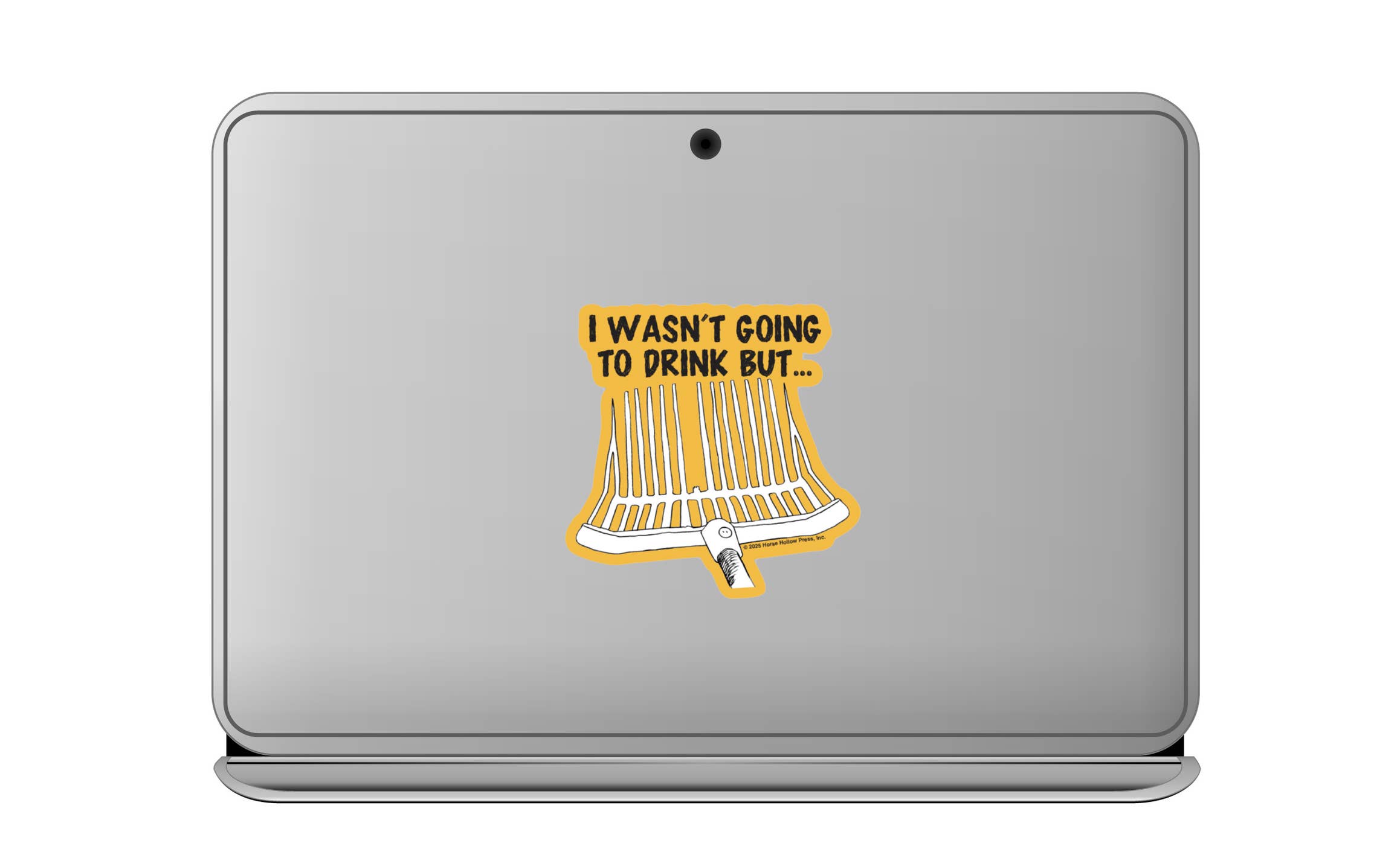 Horse Hollow Press / Pretty, Funny, Snarky Cards & Stickers - Wholesale Sticker - 3" Tumbler Horse Sticker / Drink ~ Pitchfork / WATERPROOF
13