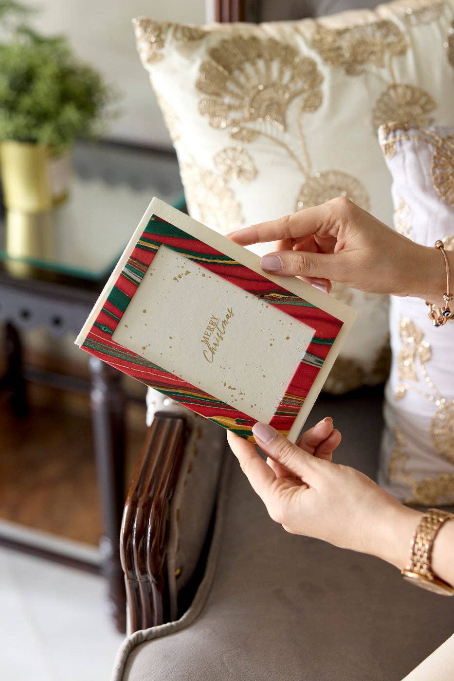 Paper Mirchi – wholesale Christmas card – Keepsake Marbled Greeting Card - Photo frame Striations Festive Mix4