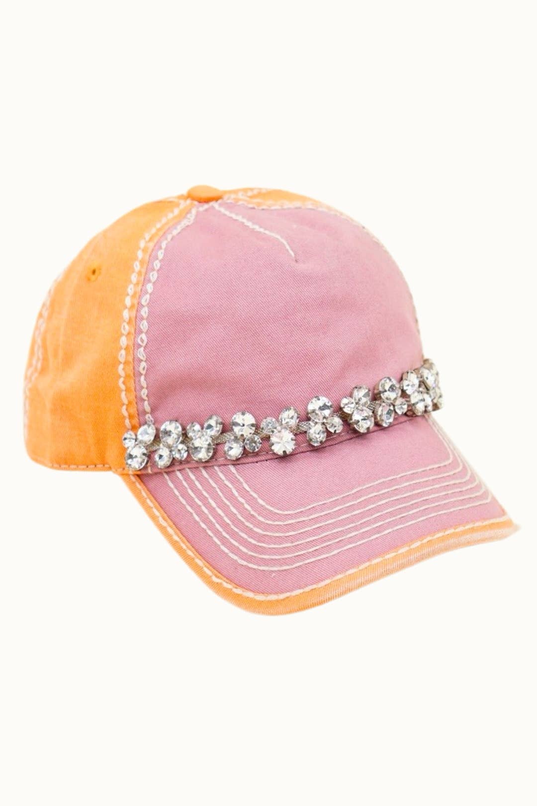Olive & Pique – wholesale Baseball cap – Women's – Bejeweled Bling Glitz Two-Toned Cap, Adjustable8