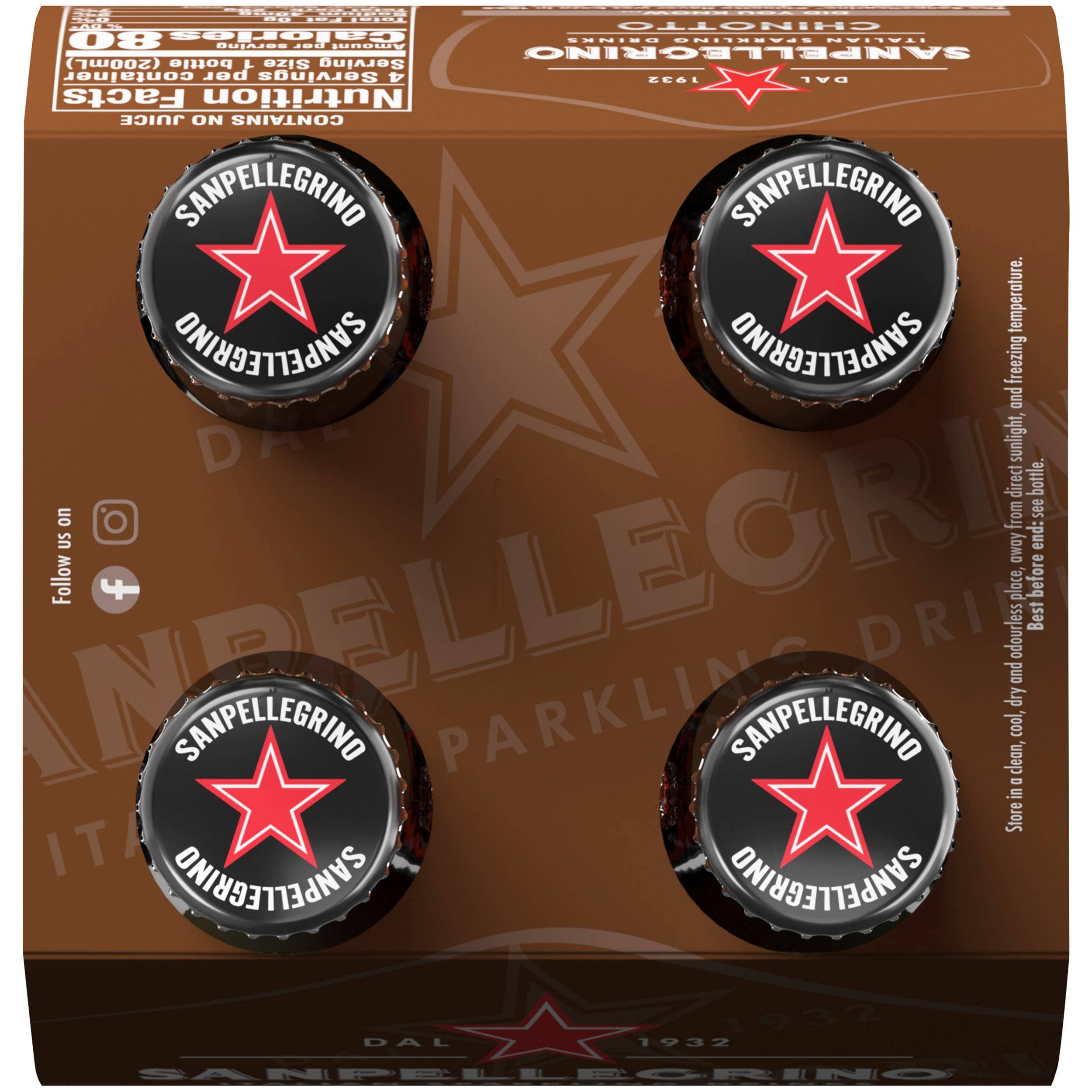 Made in eatalia – wholesale Soda/carbonated drink – Sanpellegrino Italian Sparkling Drink Chinotto, Sparkling Citrus Beverage, 4 Pack of 6.75 Fl Oz Bottles1